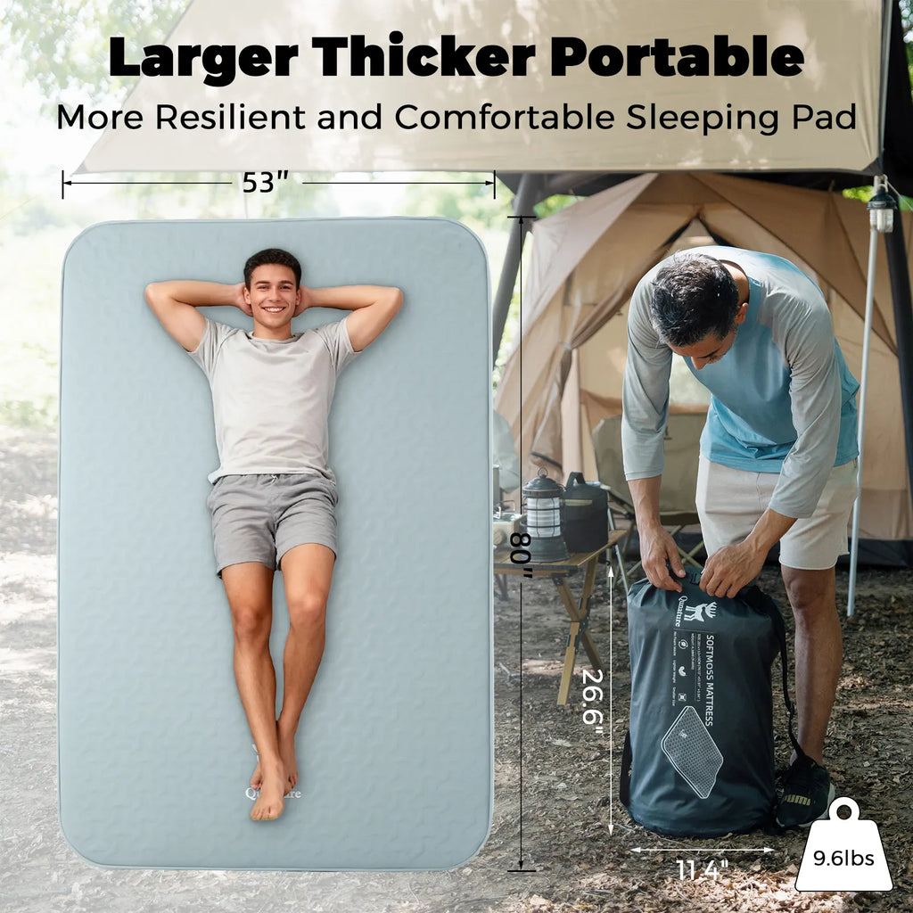 Portable Inflating Sleeping Pad with Foam for Camping