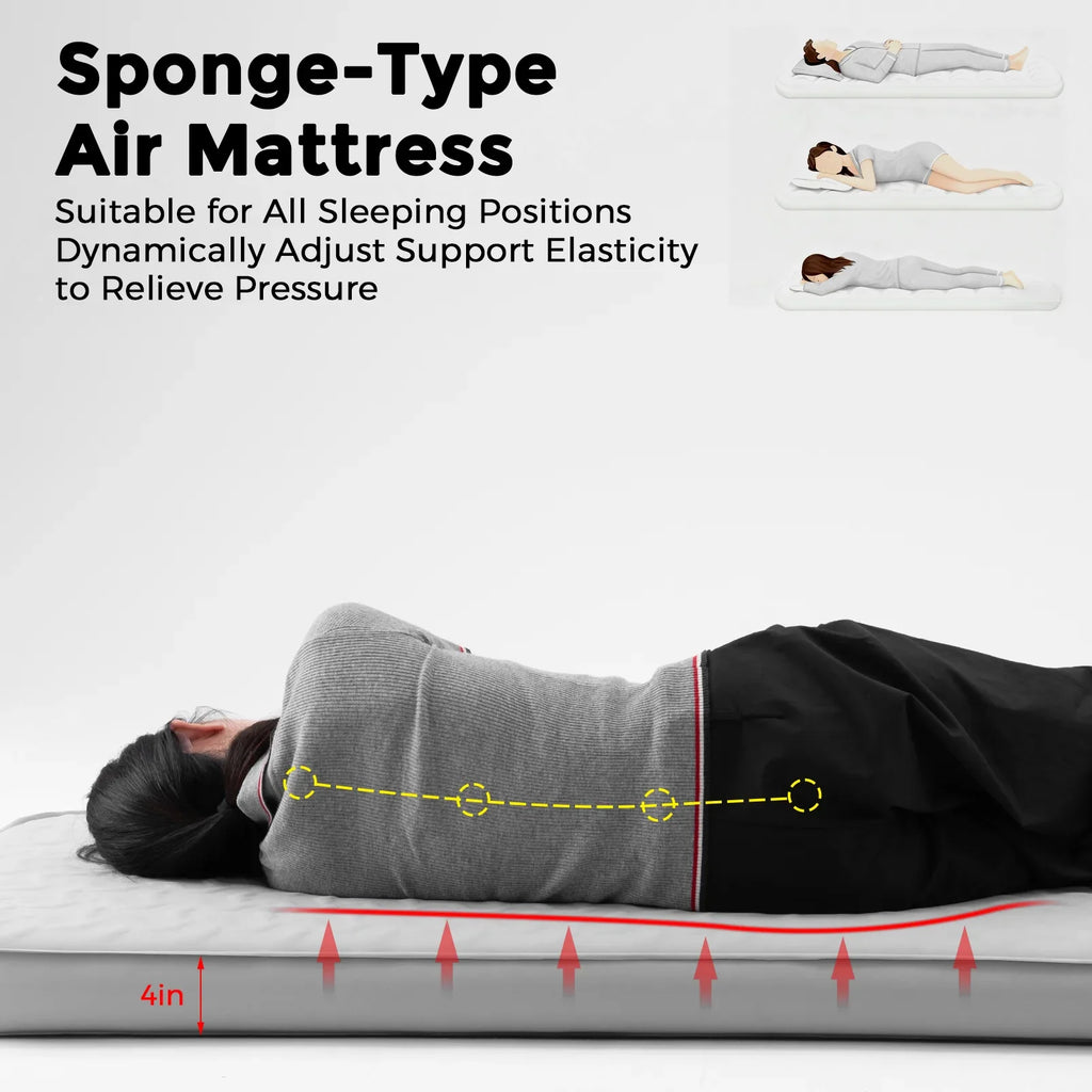 Portable Inflating Sleeping Pad with Foam for Camping