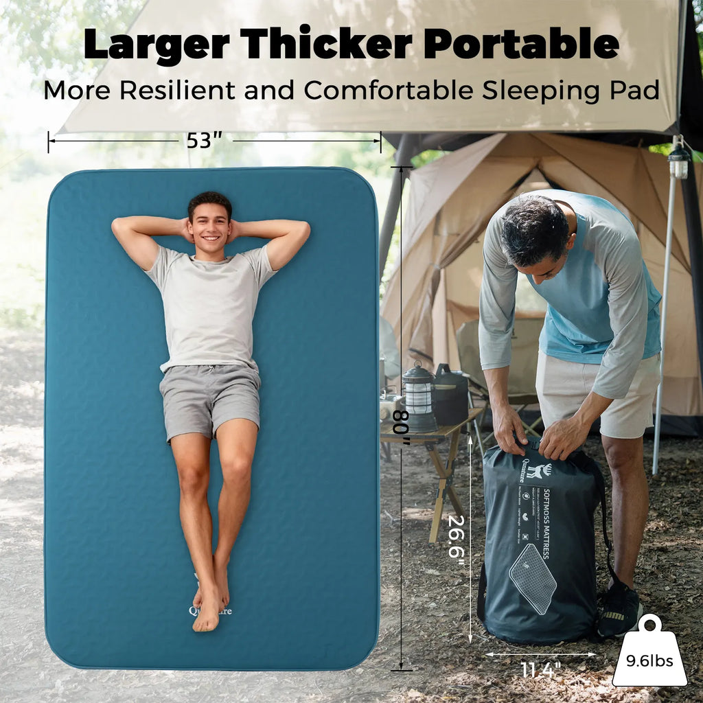 Portable Inflating Sleeping Pad with Foam for Camping