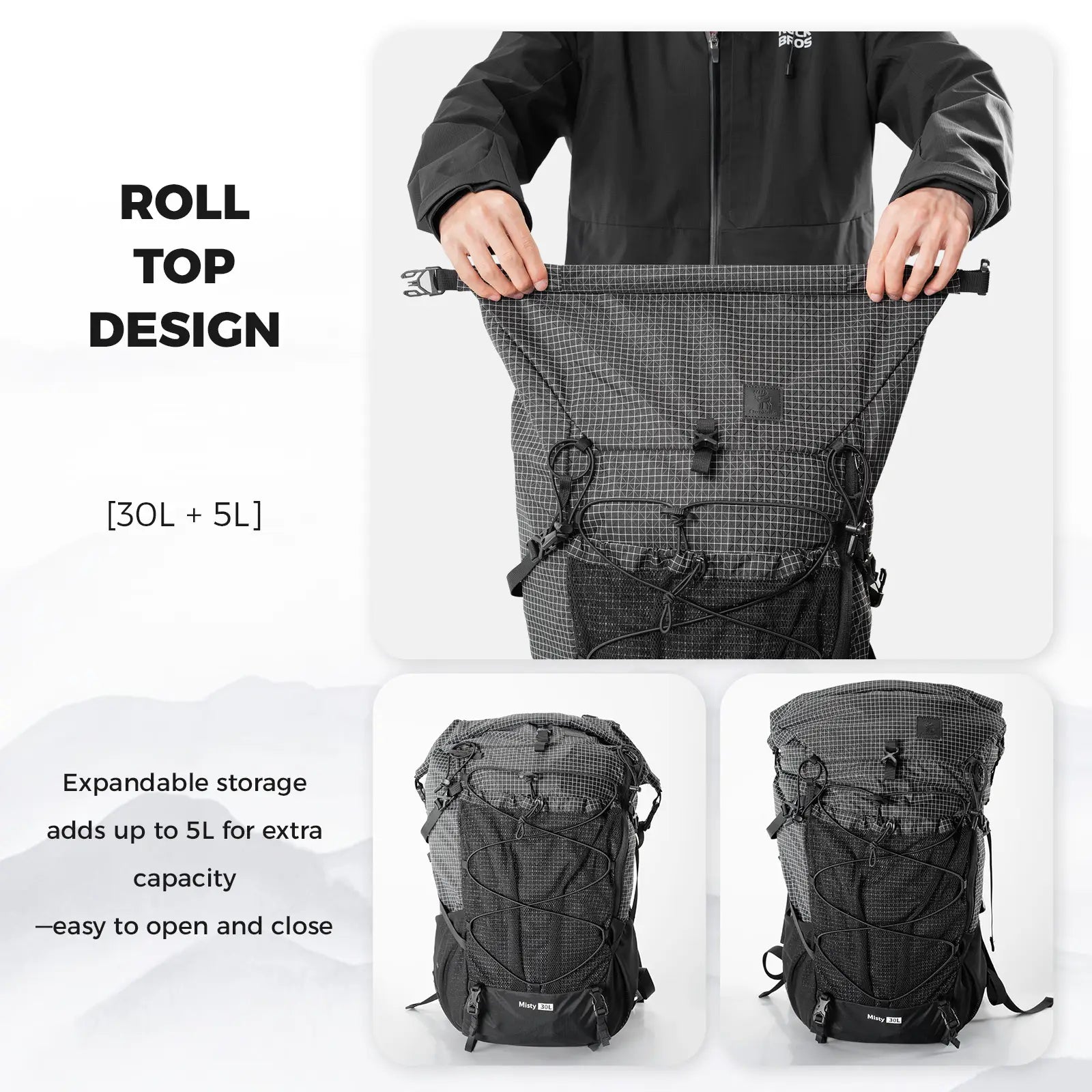 Large-capacity Hiking Backpack, Outdoor Lightweight & Waterproof Daypack, 30-35L